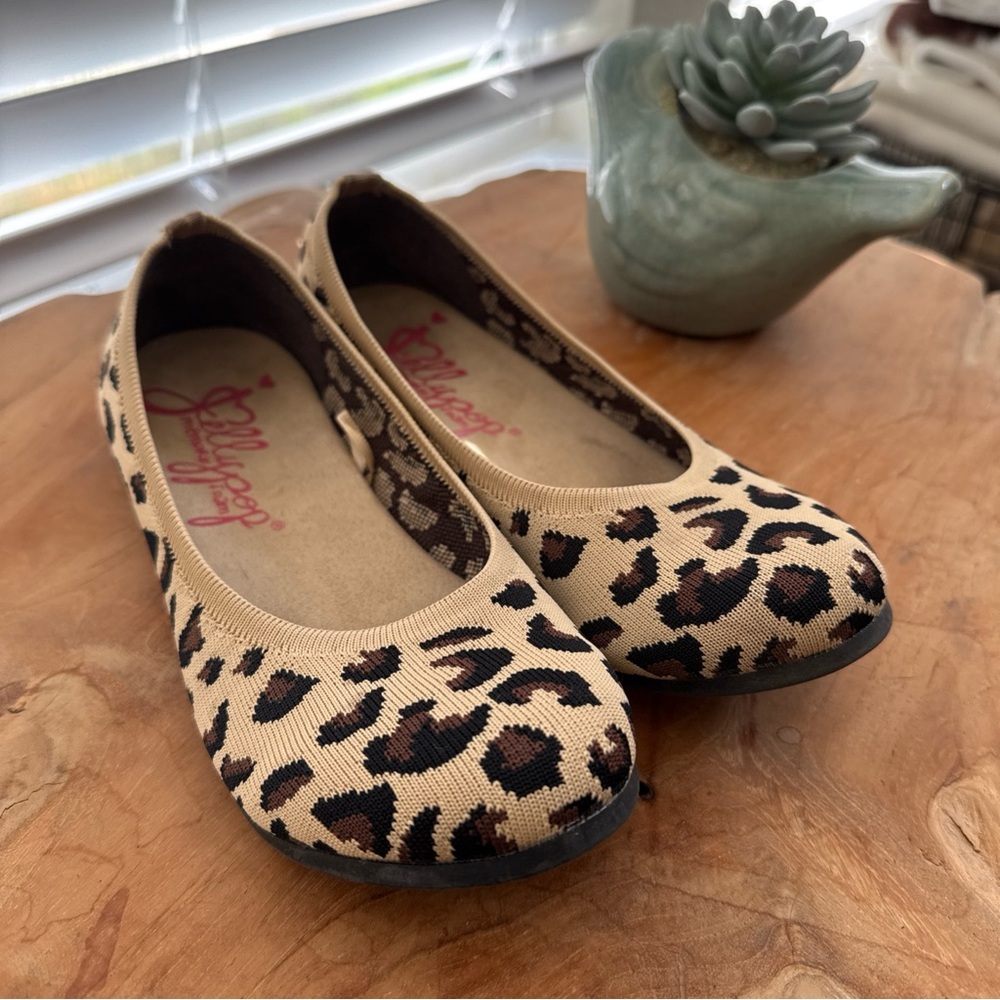 Jellypop Tan and Black Animal Print Flats
